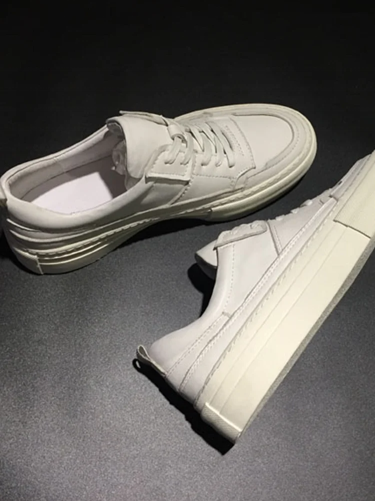 Fashion-Men-White-Genuine-Leather-Skateboard-Shoes-Thick-Platform-Flats-Lace-Up-Sneakers-Casual-Cowhide-Jogger-2