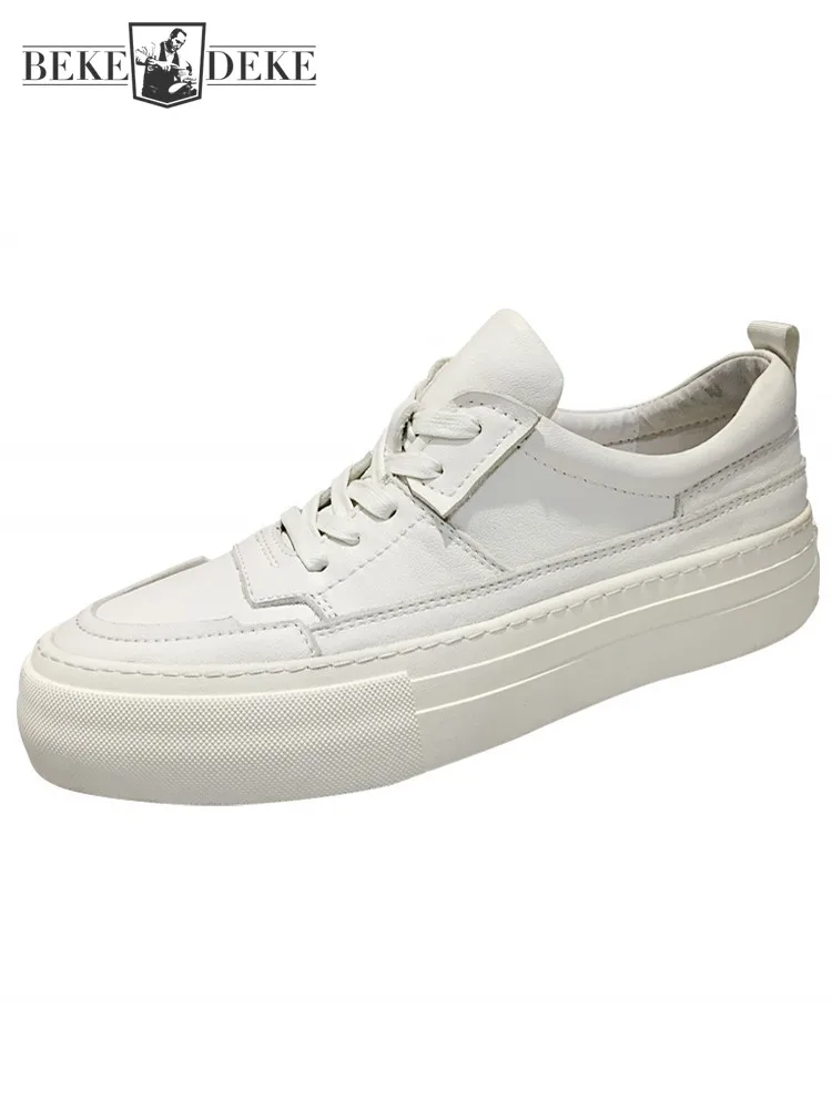 Fashion-Men-White-Genuine-Leather-Skateboard-Shoes-Thick-Platform-Flats-Lace-Up-Sneakers-Casual-Cowhide-Jogger